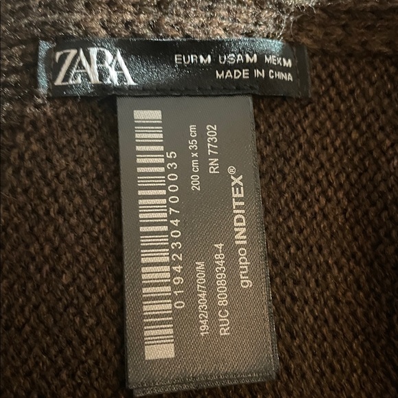 Zara Rich Brown Oversized Scarf Unisex 14x82 - Picture 5 of 5